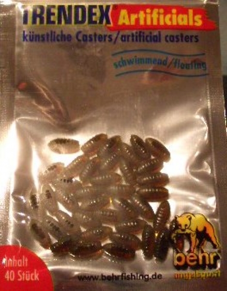 Künstliche Madenpuppen/Caster mittelbraun 40 Stück